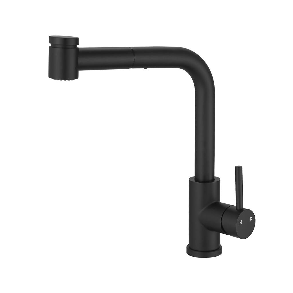 Single-Handle Pull Down Sprayer Kitchen Faucet in Black