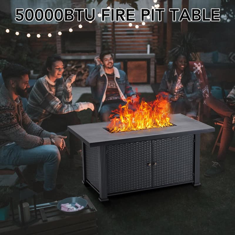 Propane Fire Pit Table 52 x31 Inch - 52"