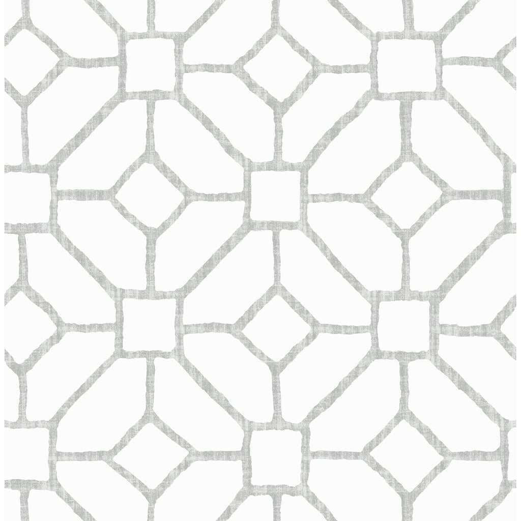 A-Street Prints Addis Grey Trellis Wallpaper