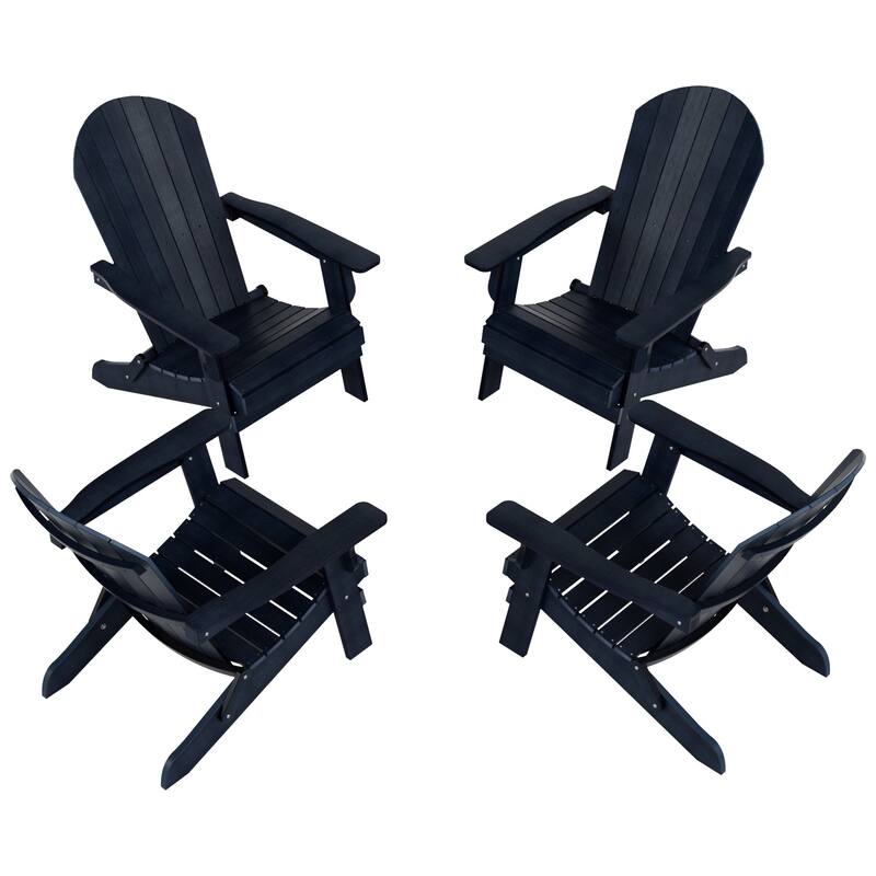 Vineyard HIPS Outdoor Folding Eco-Friendly All Weather Seashell Adirondack Chair (Set of 4)