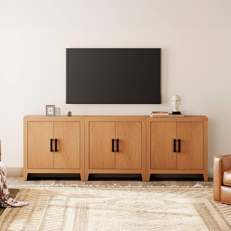 WAMPAT Farmhouse Buffet Cabinet with Door, Kitchen Sideboard for Dining & Living Room