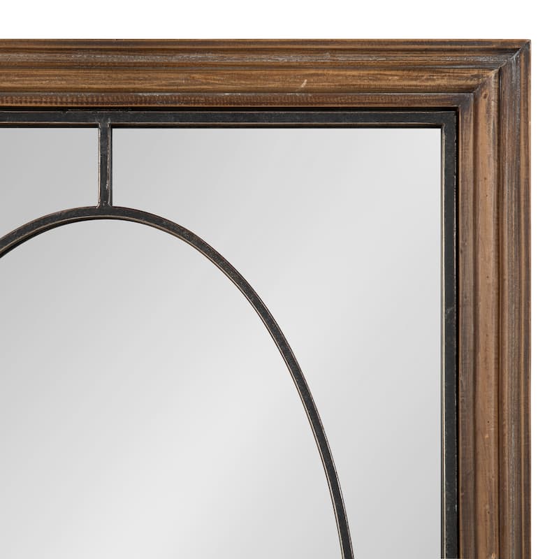 Kate and Laurel Silverthorne Wood Framed Wall Mirror - Rustic Brown - 24x34.75