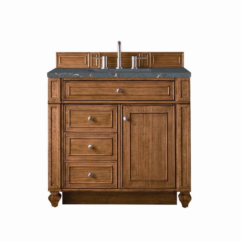 James Martin Vanities 157-V36-3PBL Bristol 36" Single Basin Walnut - Saddle Brown