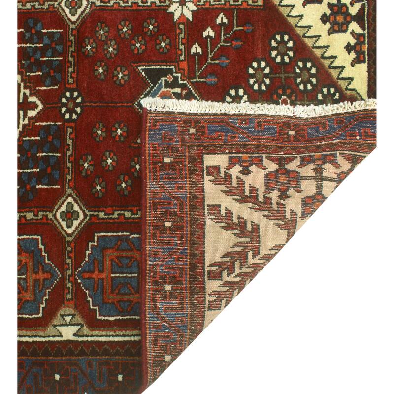 Noori Rug Fine Vintage Distressed Sayagul Red/Ivory Runner - 3'6" x 9'10"