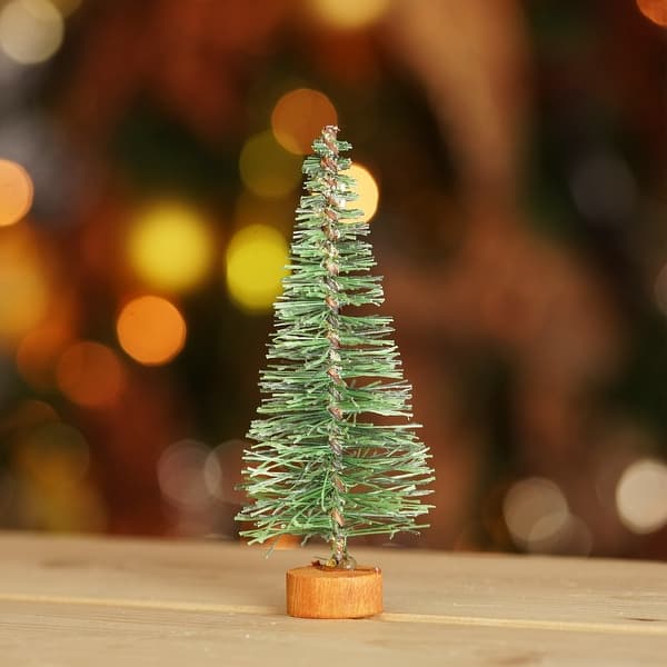 Shop 5 Green Bottle Brush Artificial Mini Pine Christmas Tree Unlit Under 3 Feet Overstock 16537778