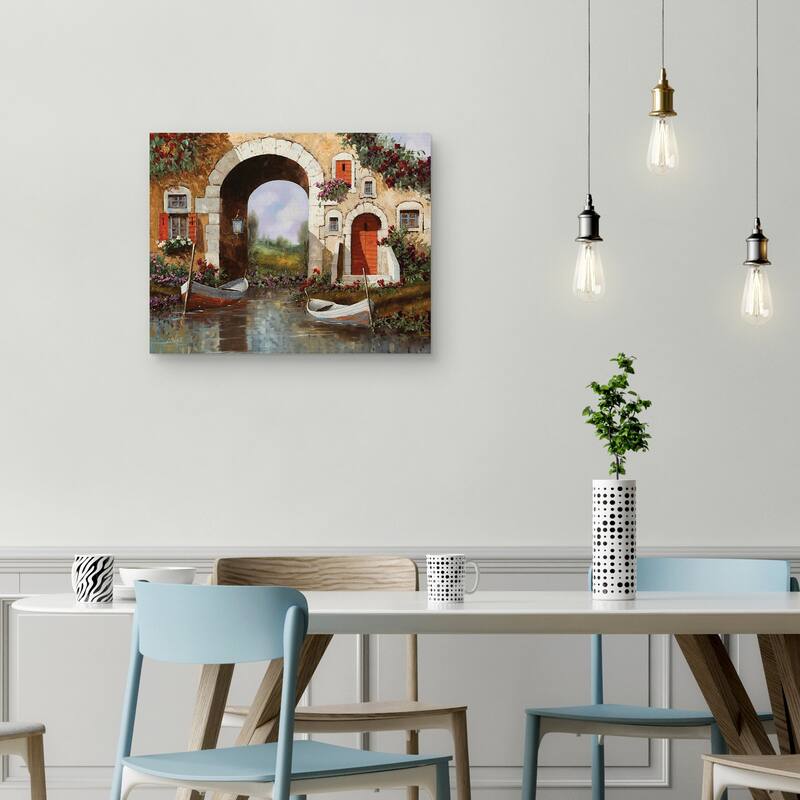 Le Barche Sotto by Guido Borelli Canvas Art Print