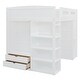 preview thumbnail 11 of 16, Full Size Loft Bed with Built-In Desk with Top Shelf, Wardrobes, Left-Side Storage and 4 Drawers and 4 Shelves-White