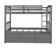 preview thumbnail 10 of 13, Modern Design Wood Bunk Bed with Ladder, Multifunctional Trundle Bunk Bed with Drawers, Grey