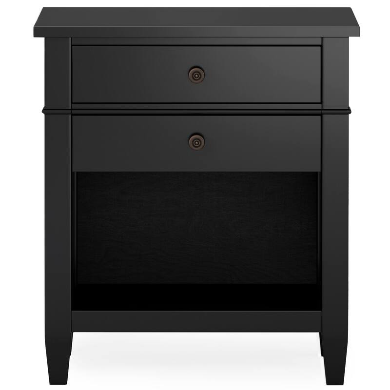 WYNDENHALL Sterling SOLID WOOD 24 inch Wide Bedside Nightstand Table