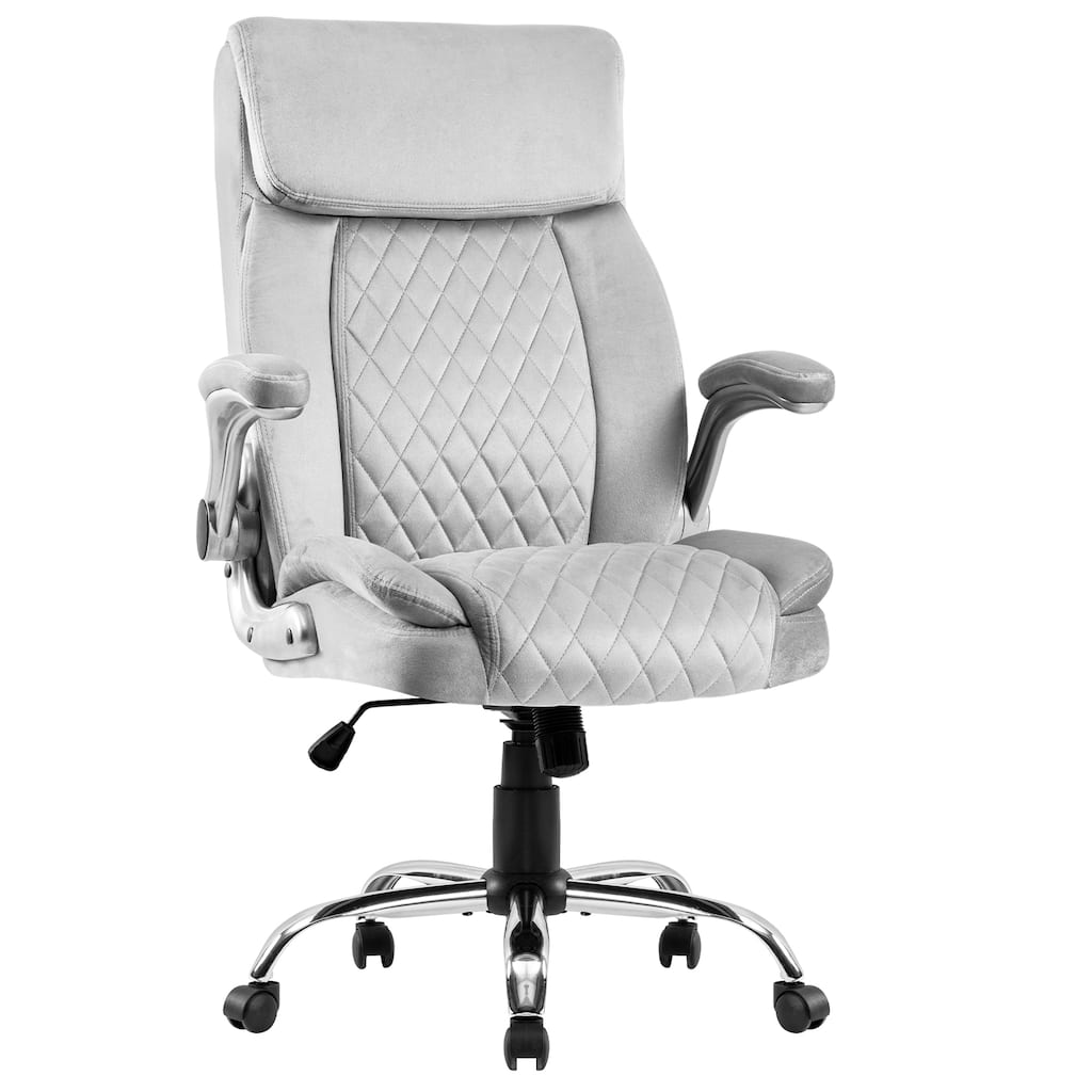 Grey Gaming Chair Ergonomic Chair with Adjustable Armrests, Executive Computer Chair Swivel Task Chair for Conference Room