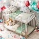 preview thumbnail 13 of 33, Modern Convenient Design Twin Over Twin Metal Bunk Bed,Low Bunk Bed With Ladder,