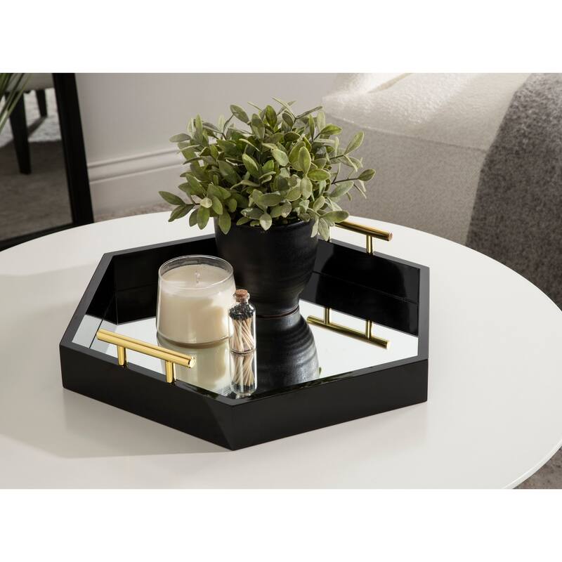 Kate and Laurel Lipton Hexagon Decorative Tray - 18x18