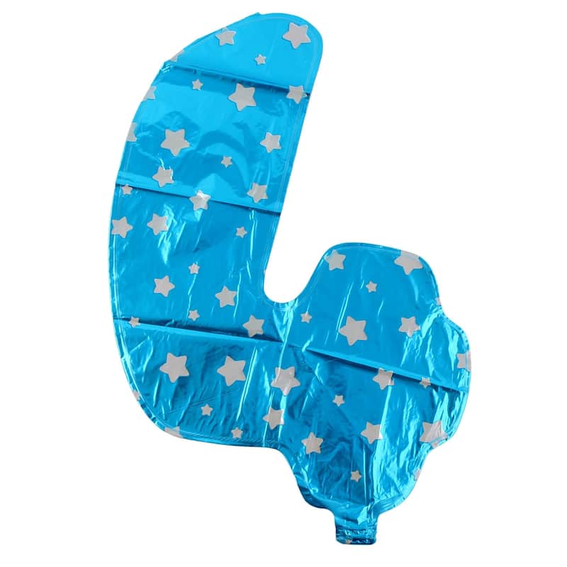 16" Blue Foil Number 4 Shape Balloon Helium Party Birthday Wedding Decor - Number 4