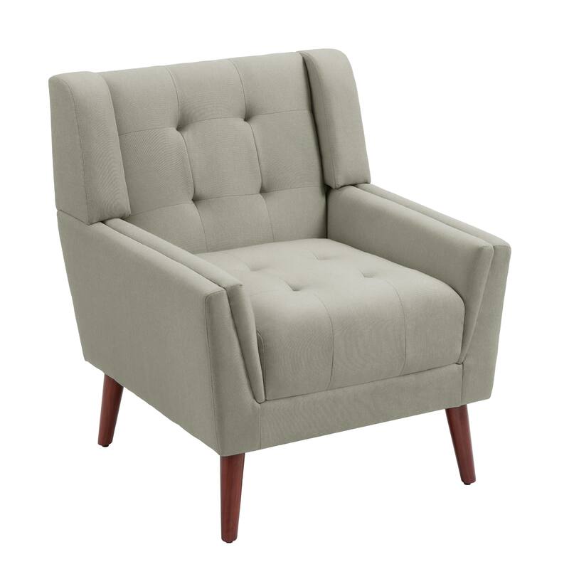 Mid Century Modern Upholstered Linen Accent chairs Armchair
