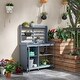 preview thumbnail 19 of 25, Outsunny Wooden Potting Bench, Outdoor Potting Table with Storage Cabinet, Storage Shelves, Sink Grey