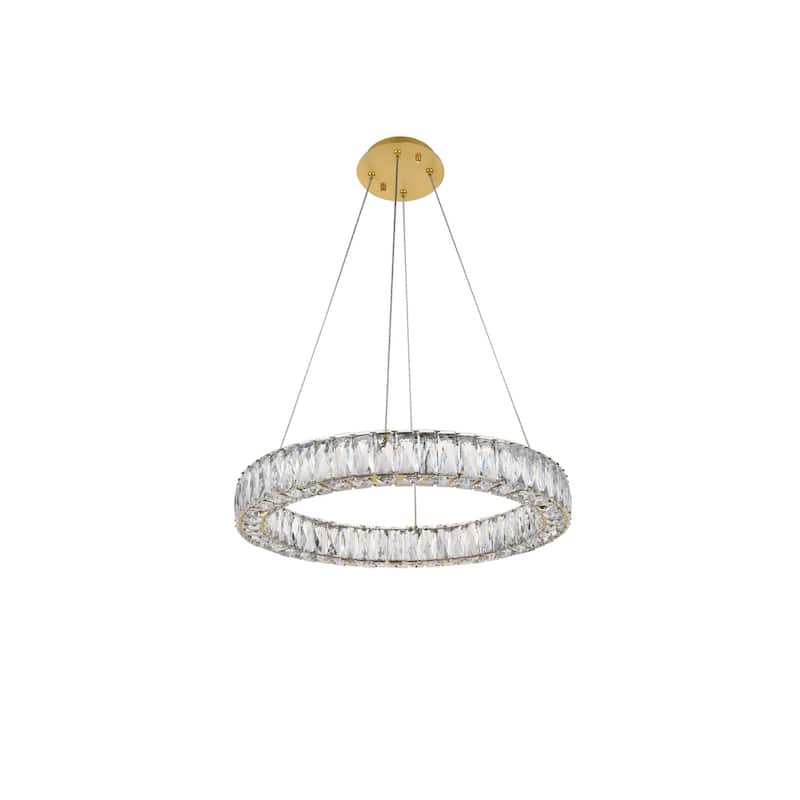 Elegant Lighting Monroe 23-5/8" Wide Integrated LED Crystal Ring