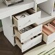 preview thumbnail 6 of 11, Multifunctional Design Loft Bed with Desk, Storage shelves and Drawers, Built-in Ladder, Full Size, White
