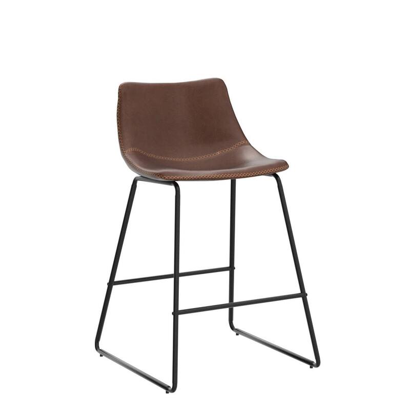 Counter Height Bar Stools Set of 2, Counter Stools with Backs, Modern Bar Stools for Kitchen Island, Bar Stools 26" Seat Height