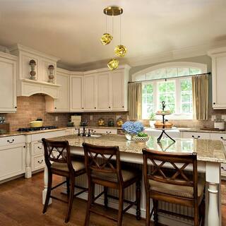 3 Light pendant lights gold island lights glass, metal drop lights