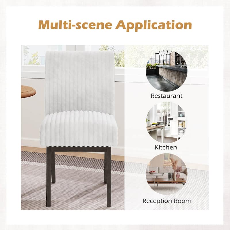 Costway Dining Chairs Set of 2/4 with Padded Seat, Rubber Wood Legs & - White + Gray