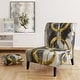 preview thumbnail 12 of 101, Designart "Mettalic Indigo And Gold II" Upholstered Abstract Accent Chair - Glam Arm Chair For Living Room Slipper Chair - Gold & Grey