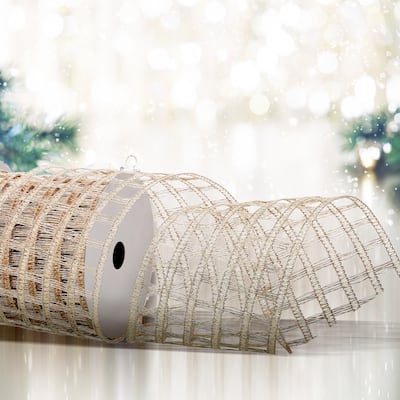 4"X10y Knitted Metallic Net Ribbon - 4" x 10 Yards