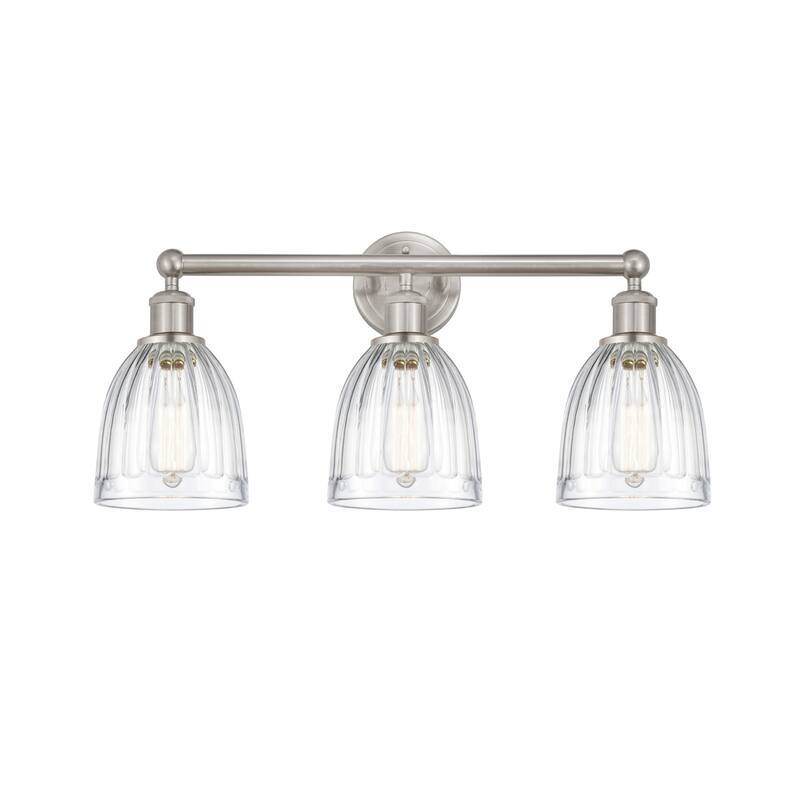 Innovations Lighting 616-3W-12-24 Brookfield Vanity Brookfield 3 Light - Brushed Satin Nickel / Clear
