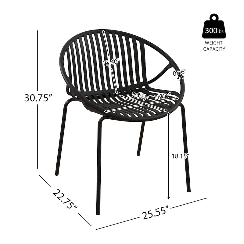 Patio Dining Chairs Stackable Chairs with Breathable Design Modern Simple Art Style (Set of 2)