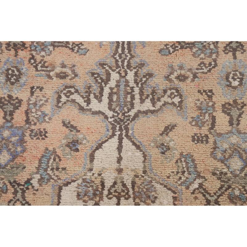 Traditional Hamedan Persian Vintage Rug Hand-Knotted Wool Carpet - 6'7"x 10'0"