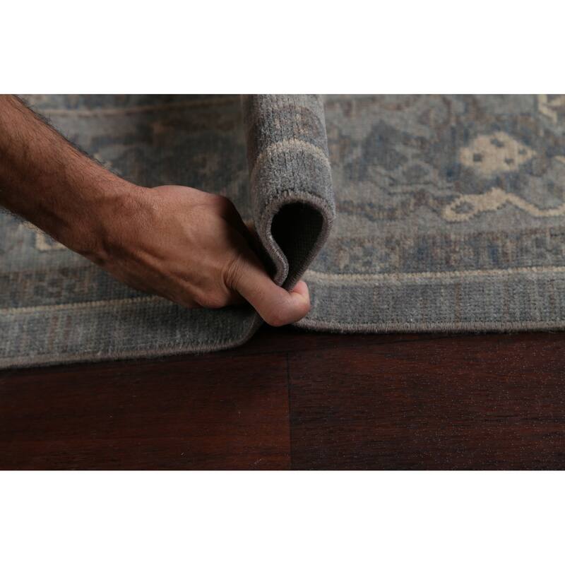 Silver Washed Turkish Ziegler Wool Area Rug Home Decor Carpet - 6'7" x 9'10"