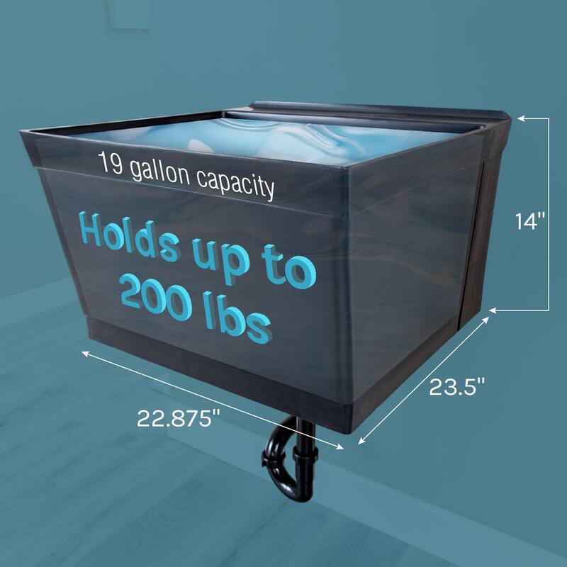 TEHILA 19-Gallon Wall-mounted Utility Sink 22.88 in. W with Drainage Kit