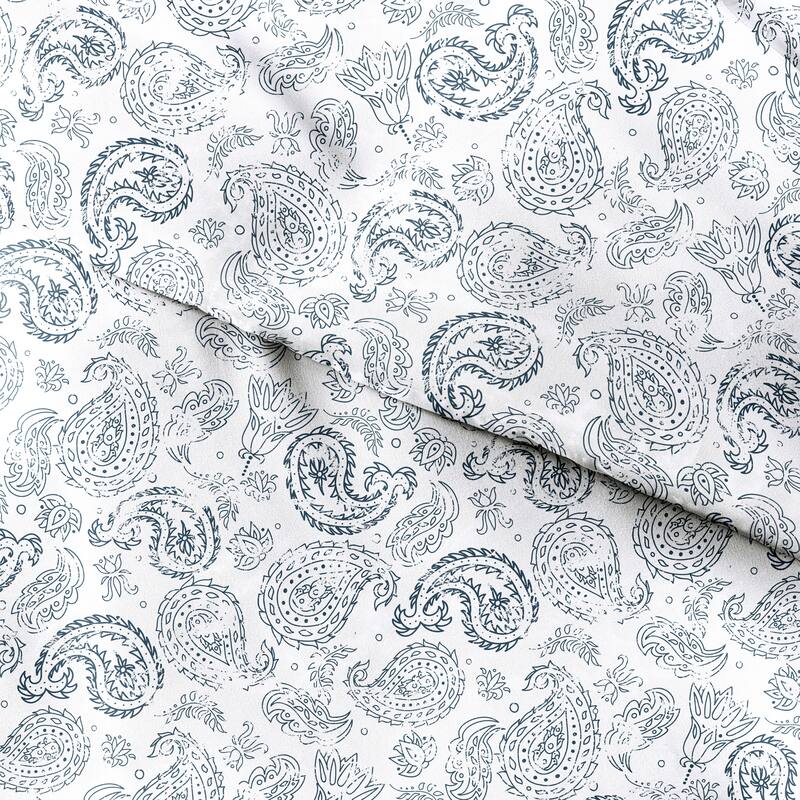 Becky Cameron Coarse Paisley 3 Piece Duvet Cover Set - Navy - Queen