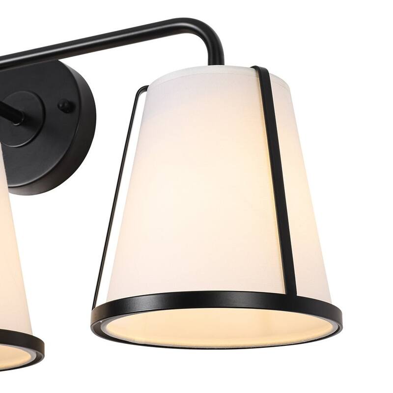 Bohemian 3-Light Ivory Fabric Shade Vanity Wall Light 24.4 in
