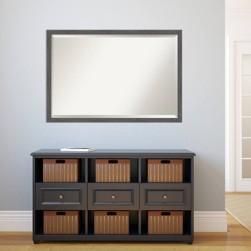 Beveled Bathroom Wall Mirror - Pinstripe Frame