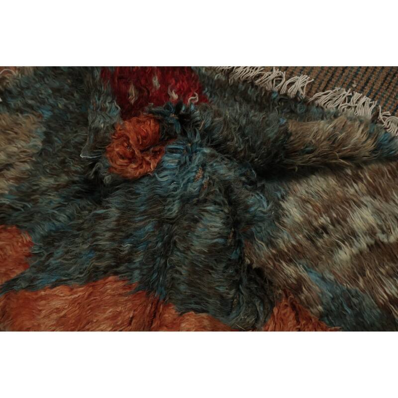 Hand Knotted Oriental 100% Wool Carpet Modern Tribal Brown Moroccan Area Rug - 10' 2'' X 7' 11''