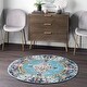 preview thumbnail 32 of 40, Brooklyn Rug Co Boho Traditional Distressed Medallion Area Rug 4' Round - Aqua