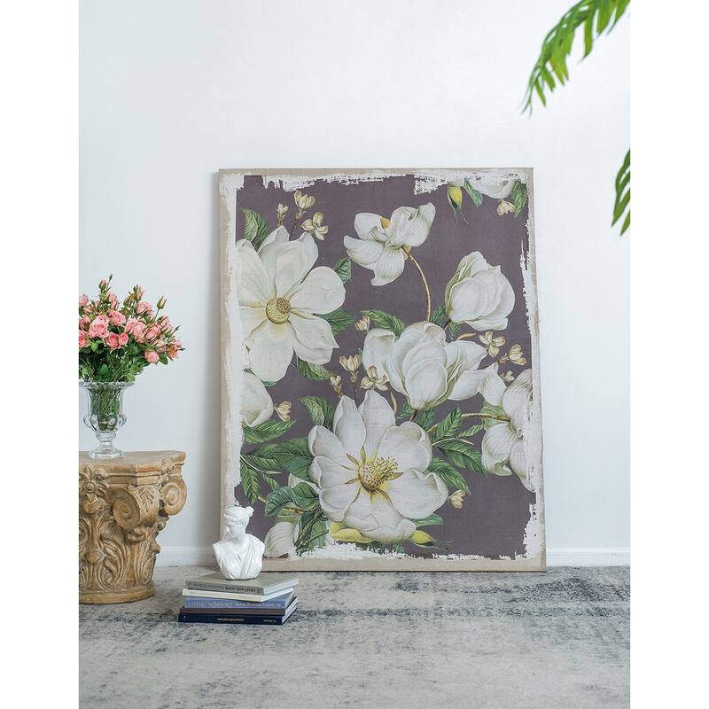 Modern Wall Decor, Botanical Wall Art Prints, Magnolia Canvas Painting, for Living Room Dining Room Bedroom Hallway