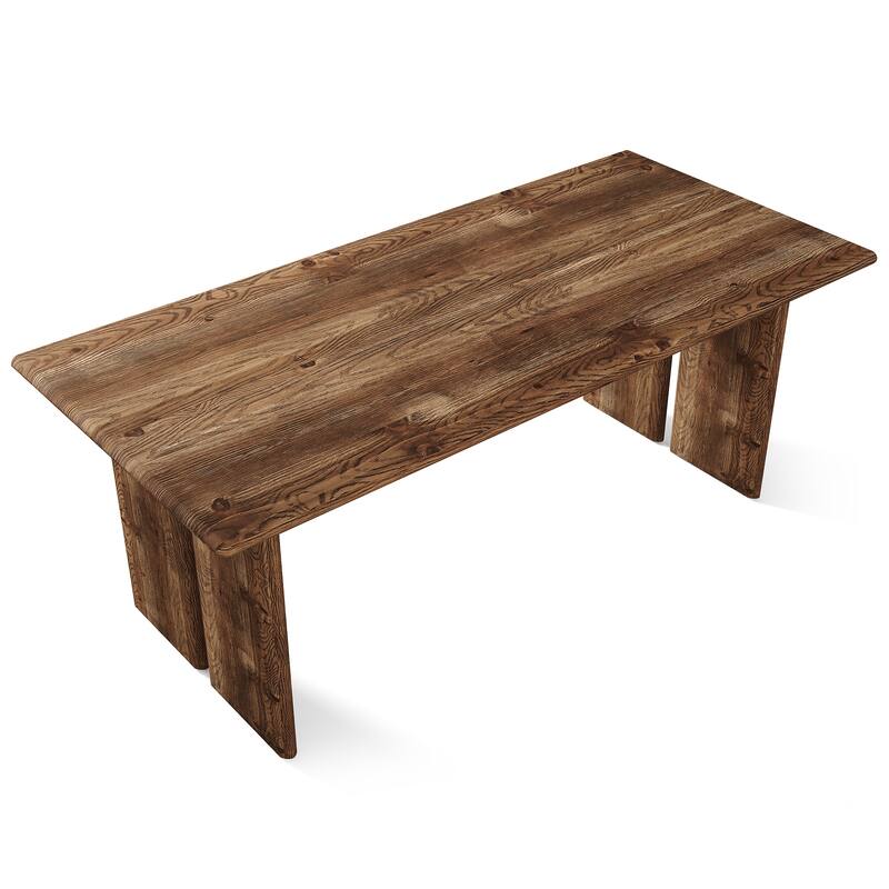 63-Inch Solid Wood Dining Table, Large Tabletop Rectangle Kitchen Table for Dining Room