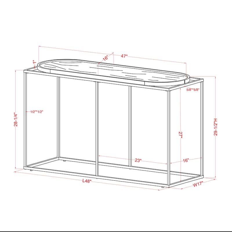 Jaide Contemporary 48-inch Steel Sofa Table by Furniture of America