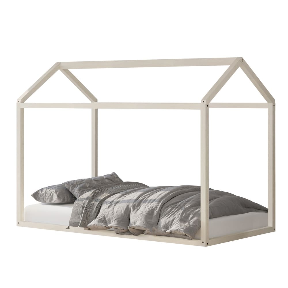 CraftPorch Dream House-shaped Twin size Wooden Canopy Bed