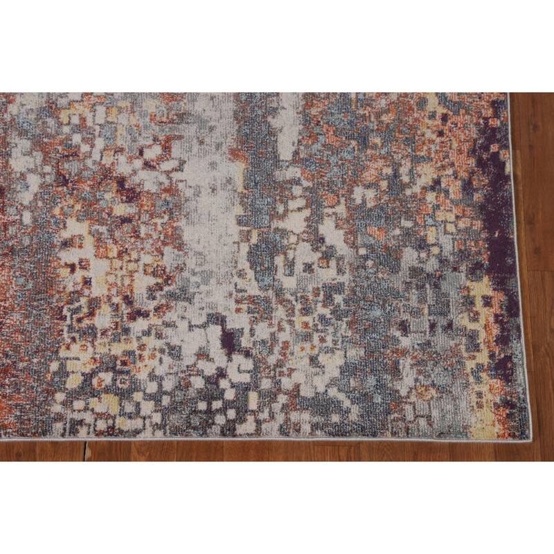 Grey Abstract Turkish Area Rug Machine Made Carpet - 5'0" x 8'0"
