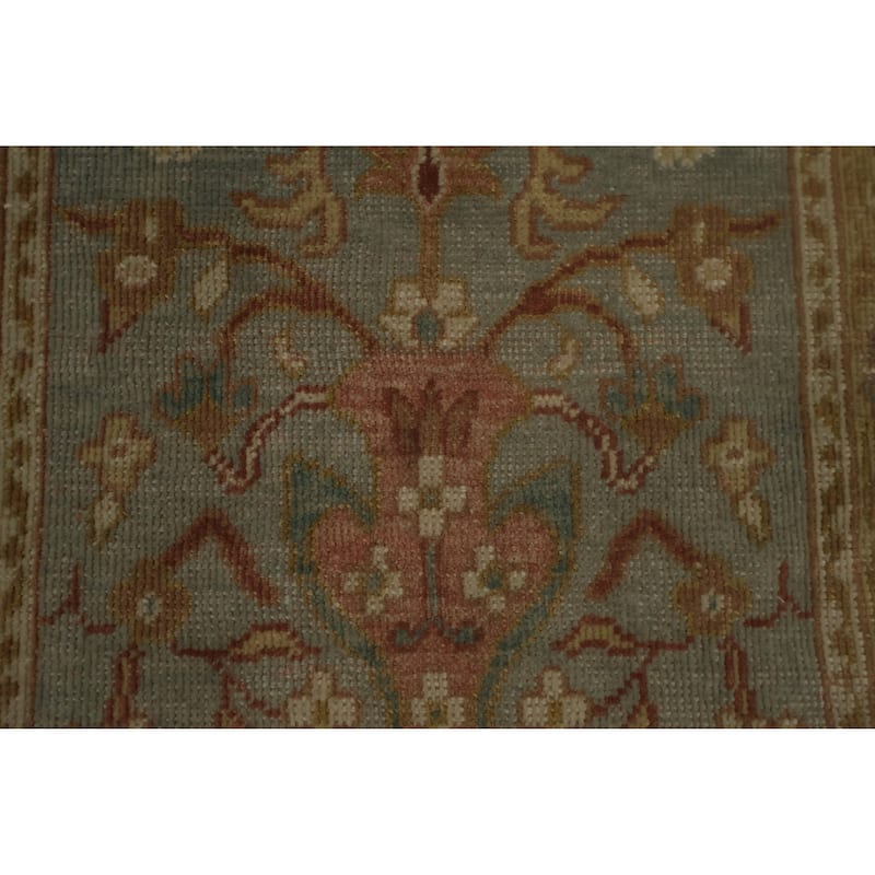 Hand Knotted Oriental 100% Wool Carpet Traditional Floral Navy Blue & Blues Ziegler Area Rug - 3' 2'' X 2' 0''