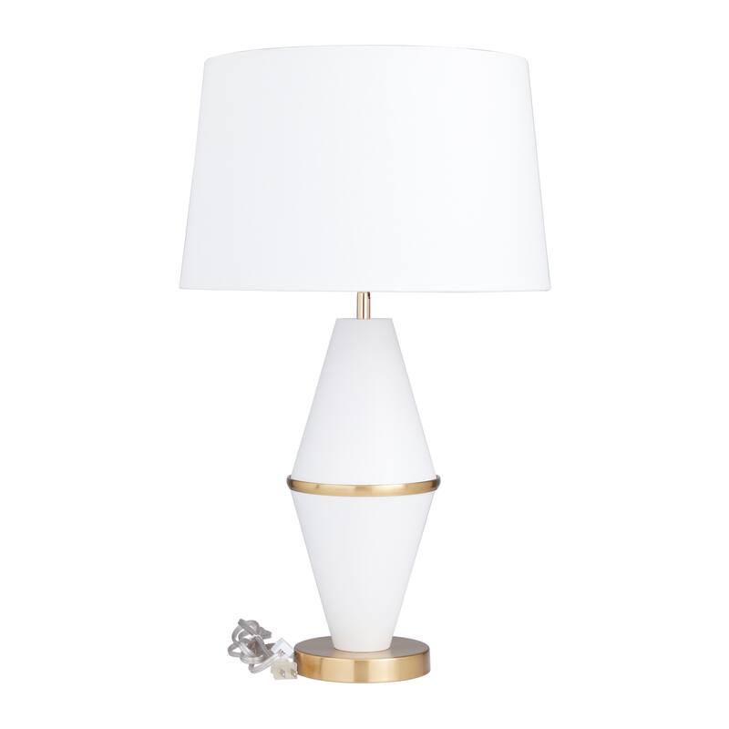 CosmoLiving by Cosmopolitan Black or White Metal Table Lamp with Gold Accents - 16 x 16 x 27