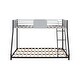 preview thumbnail 10 of 9, Elegant Metal Twin over Full Bunk Bed, Heavy-duty Sturdy Metal, Noise Reduced, Safety Vent Board Guardrail, Black