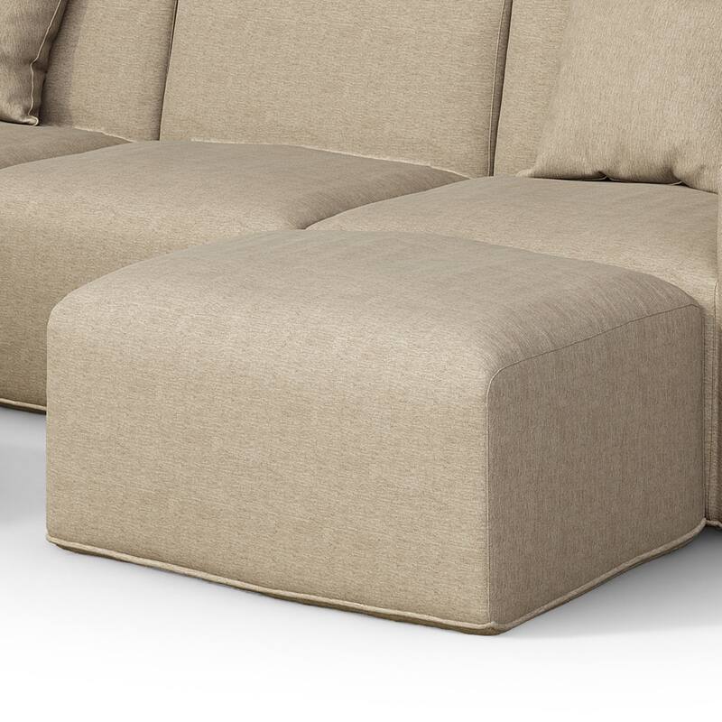 Outdoor No Assembly Patio Conversation Sets with Coffee Table, Ottoman