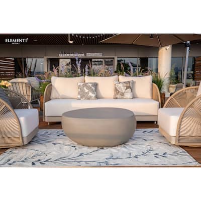 Elementi Malibu Outdoor Aluminum 3-Seat Sofa with Sunbrella® Cushions