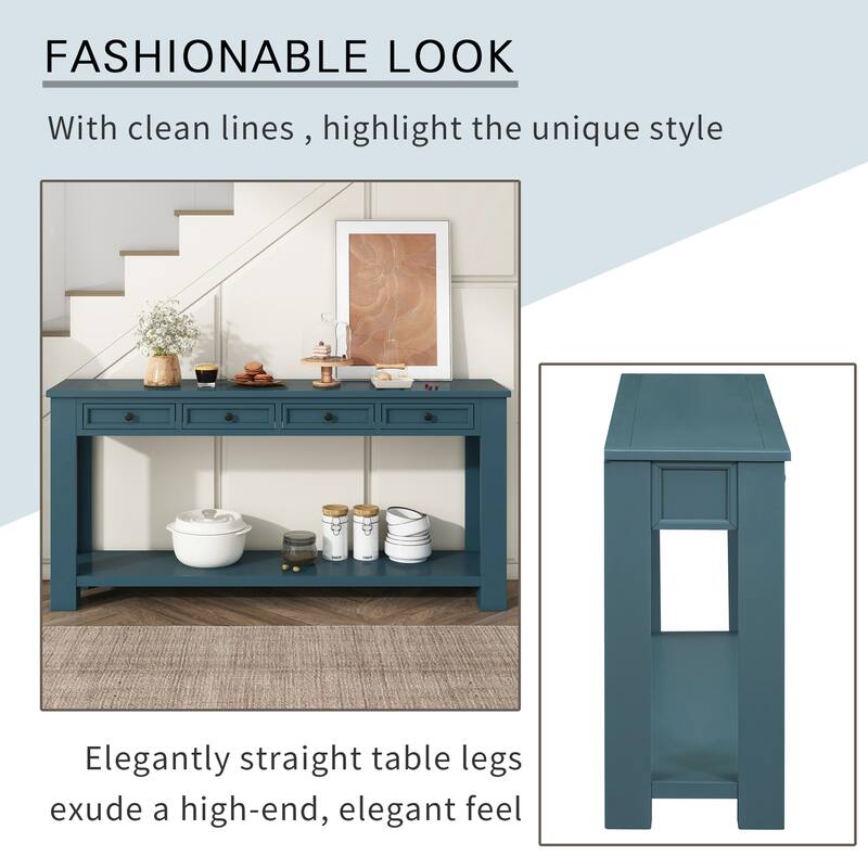 Console Table/Sofa Table with Storage Drawers and Bottom Shelf