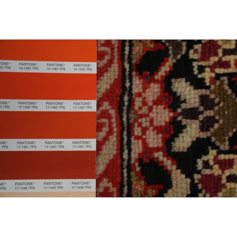 Hand Knotted Oriental 100% Wool Carpet Traditional Floral Black Karabagh Runner Rug - 18' 8'' X 3' 7''