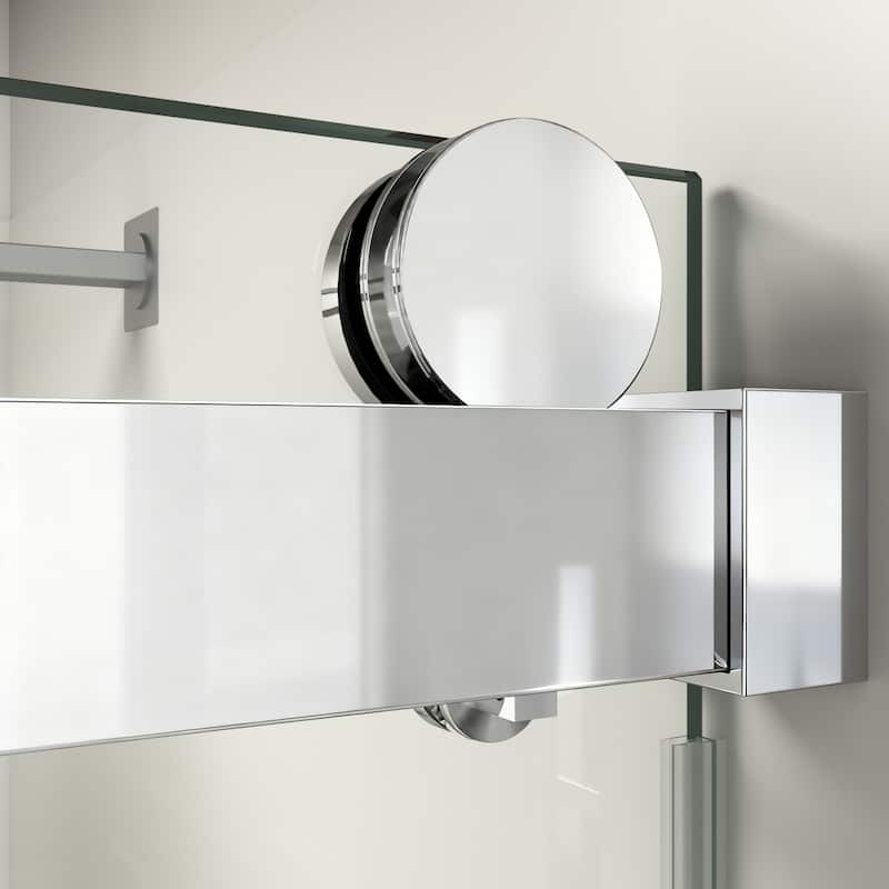 ABRUZZO 56-60" W x 76" H Frameless Soft-Closing Single Sliding Shower Door 1/4" (6mm) Explosion-Proof Tempered Glass