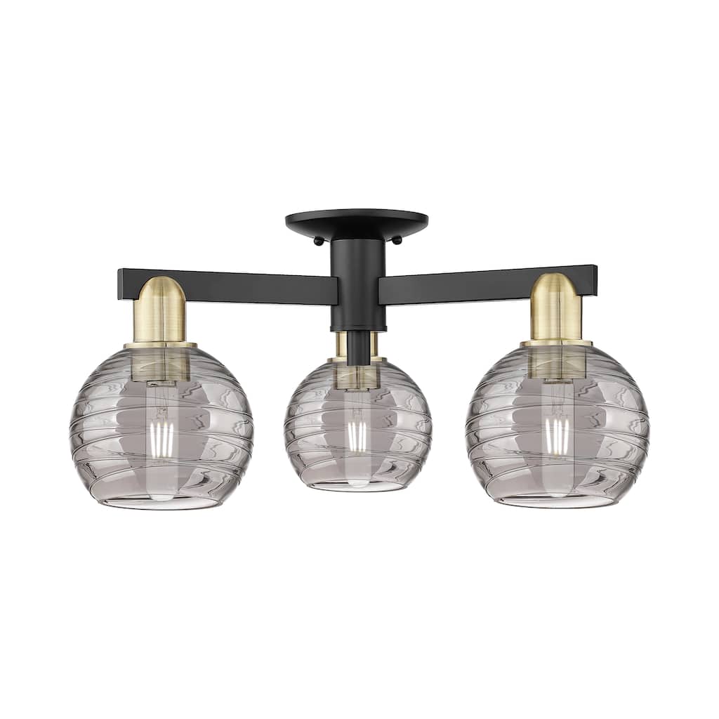 Innovations Lighting Downtown Urban - Athens Deco Swirl - 3 Light 23" Semi-Flush Mount